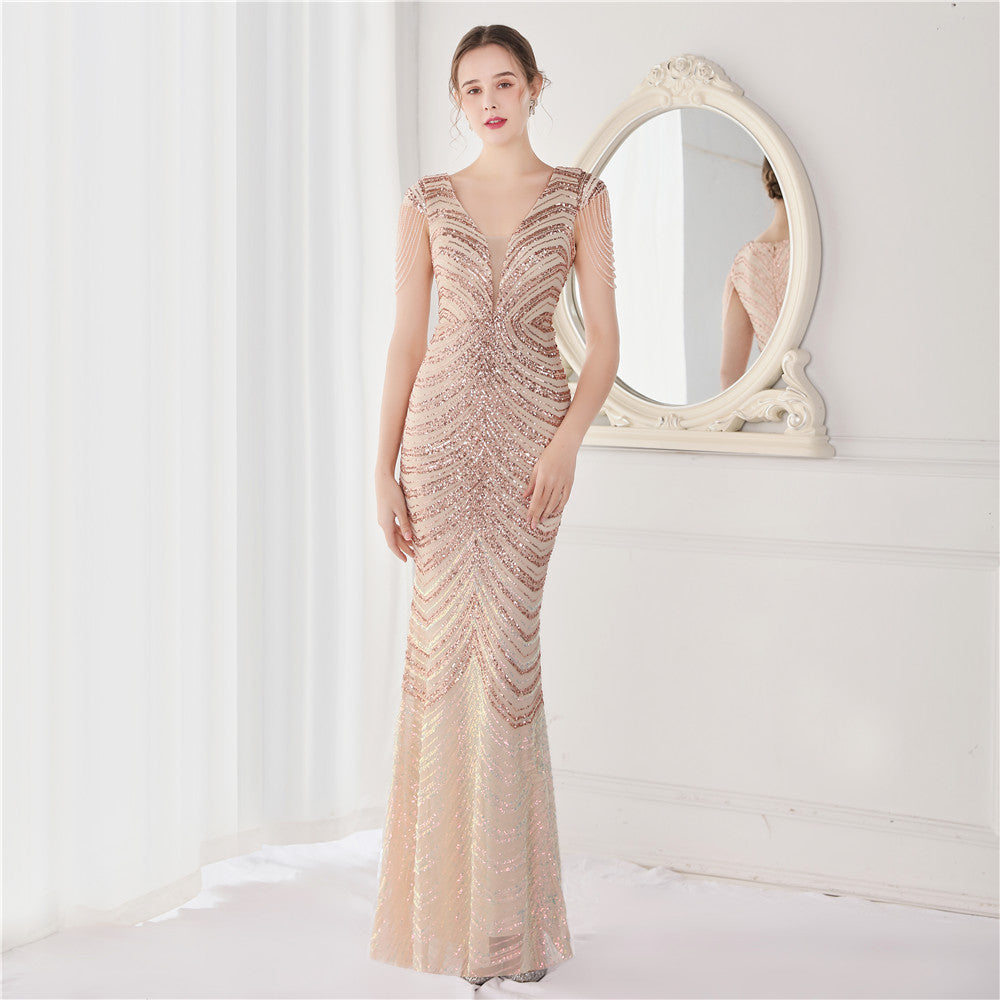 Flower Sequin Party & Cocktail Gown