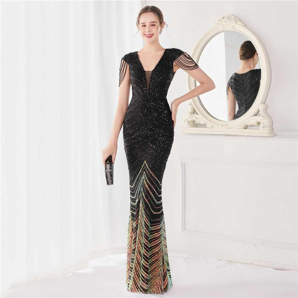 Flower Sequin Party & Cocktail Gown