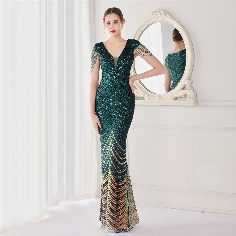Flower Sequin Party & Cocktail Gown