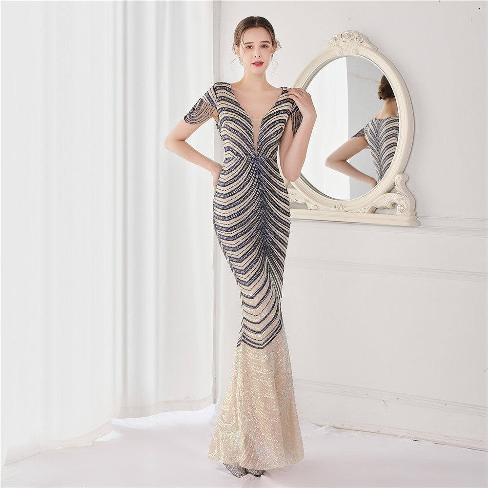 Flower Sequin Party & Cocktail Gown