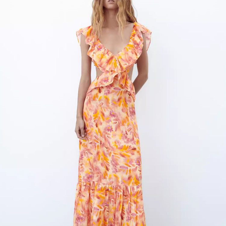 Women's Laminated Design Party Midi Dress