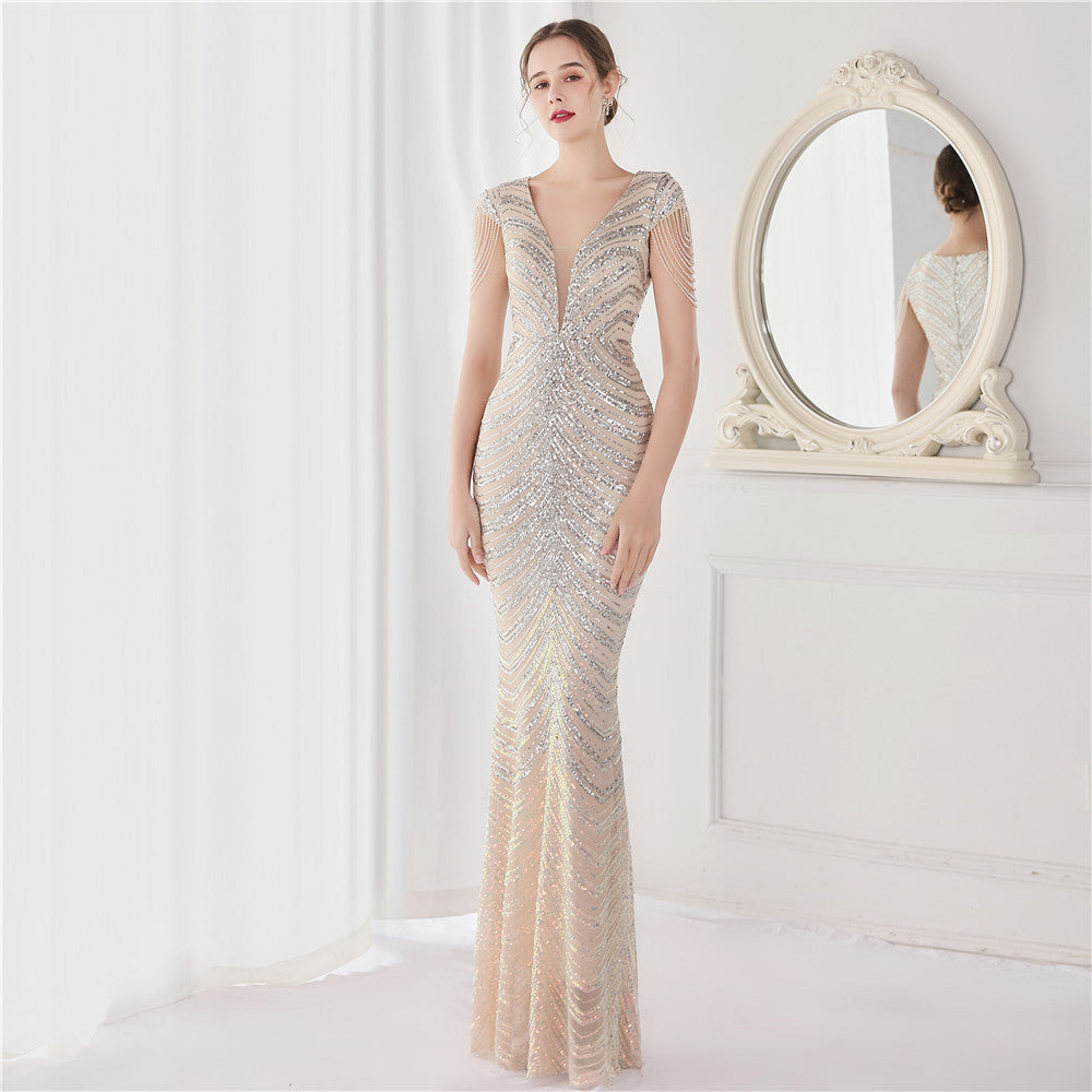 Flower Sequin Party & Cocktail Gown